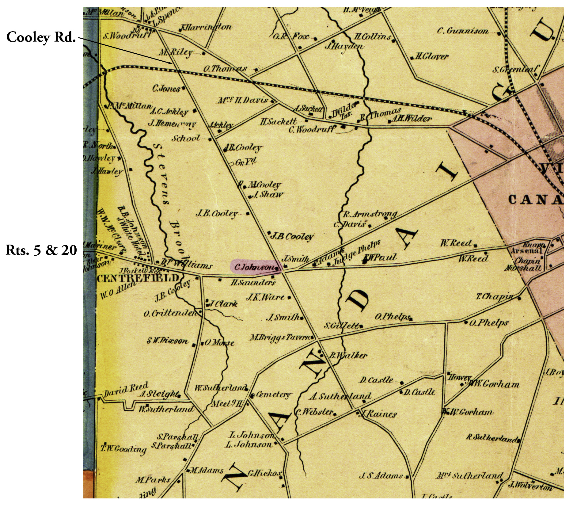 1852 Ontario County Map Can-9 Excerpt